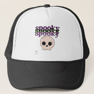 Spooky Skull und Ghost glücklich Halloween Truckerkappe