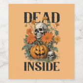 Spooky Skull und Pumpkin Halloween Weinetikett (Einzelnes Label)