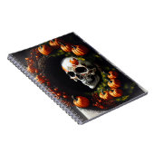 Spooky Skull und Pumpkin Wreath Notizblock (Rechte Seite)