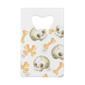 Spooky skulls and bones Halloween pattern Geldbeutel Flaschenöffner (Rückseite)