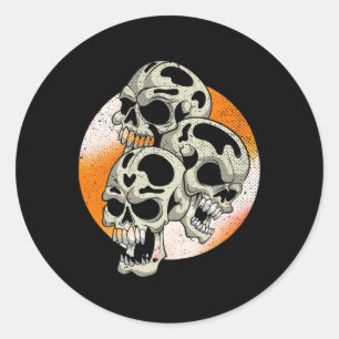 Spooky Skulls Halloween Kostüm Party Beängstigend Runder Aufkleber