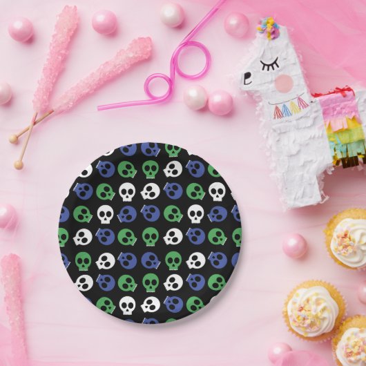Spooky Skulls Halloween Pappteller (Party)