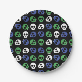 Spooky Skulls Halloween Pappteller