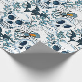 Spooky Skulls Halloween Wrapping Paper Geschenkpapier (Ecke)