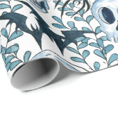 Spooky Skulls Halloween Wrapping Paper Geschenkpapier (Rolleneckpunkt)