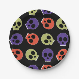 Spooky Skulls Happy Halloween Pappteller