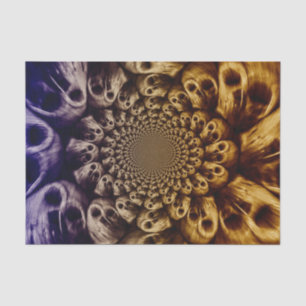 Spooky Skulls Lila Schwarzer Abstrakter Pop Kunst Seidenpapier