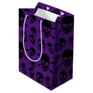 Spooky Skulls Muster Halloween Mittelgeschenktasch Mittlere Geschenktüte