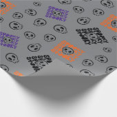 Spooky Skulls Nahtloses dunkles graues Wrapping Pa Geschenkpapier (Ecke)