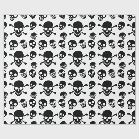 Spooky Skulls Pattern Halloween  Geschenkpapier (Flach)
