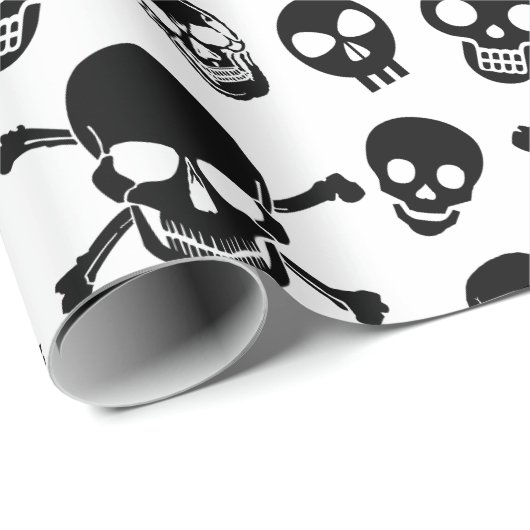 Spooky Skulls Pattern Halloween  Geschenkpapier (Rolleneckpunkt)