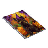 Spooky Skye Terrier Dog Halloween Hexenkürbis Notizblock (Rechte Seite)