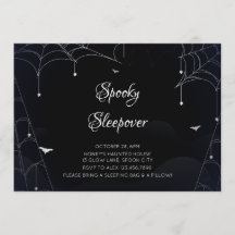 Spooky Sleepover Cobwebs Schwarzes Halloween