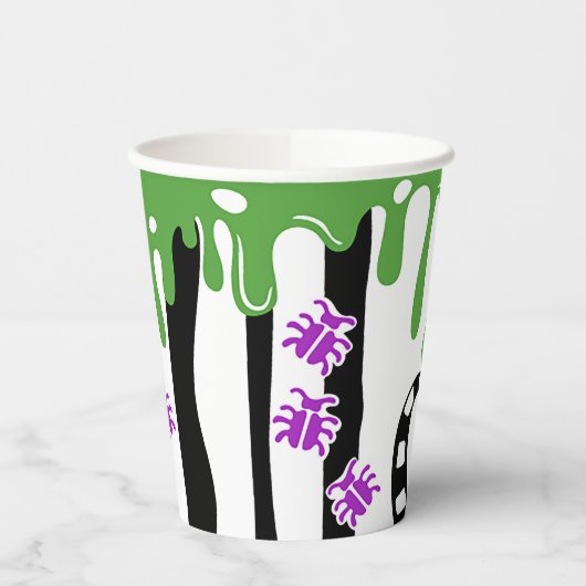 Spooky Slime and Stripes Halloween Paper Cups Pappbecher (Links)