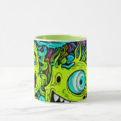 Spooky Slimy Green Monster Pattern Mug Tasse (Zentrum)