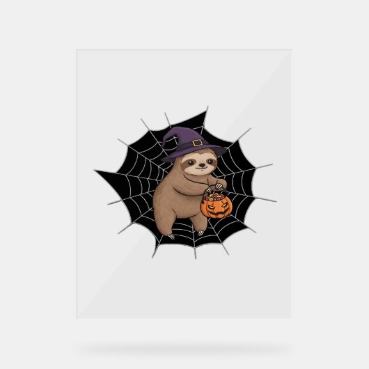 Spooky Sloth Halloween Spaß - Niedlicher Trick ode Acrylschild (Vorderseite)