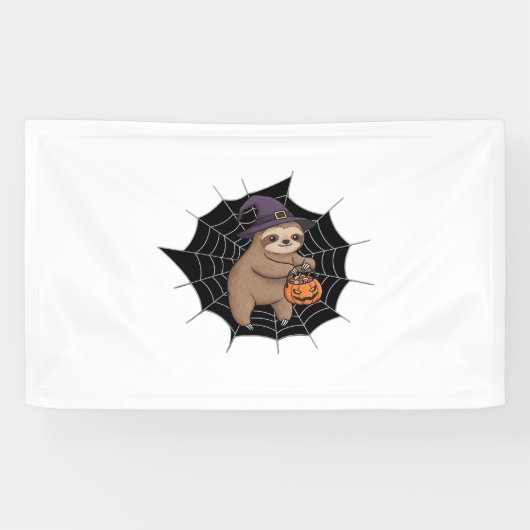 Spooky Sloth Halloween Spaß - Niedlicher Trick ode Banner (Horizontal)