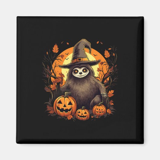 Spooky Sloth Hexe Halloween Magnet (Vorne)