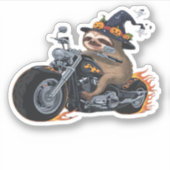 Spooky Sloth Motorrad-Ride Halloween Biker Fun C Aufkleber (Vorderseite)