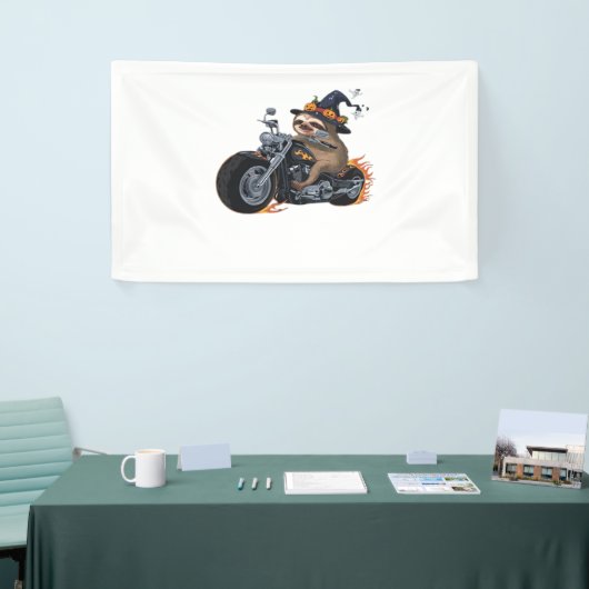 Spooky Sloth Motorrad-Ride Halloween Biker Fun C Banner (Messeveranstaltung)