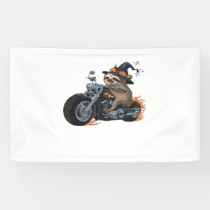 Spooky Sloth Motorrad-Ride Halloween Biker Fun C Banner
