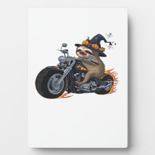 Spooky Sloth Motorrad-Ride Halloween Biker Fun C Fotoplatte