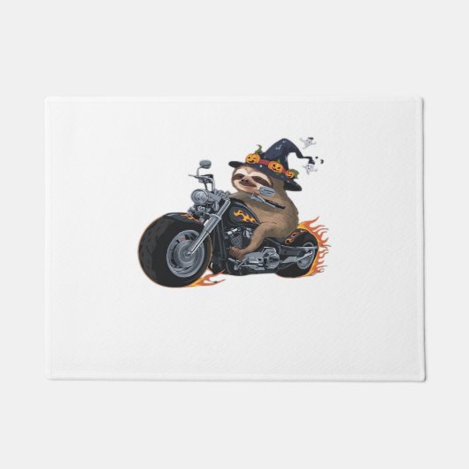 Spooky Sloth Motorrad-Ride Halloween Biker Fun C Fußmatte (Vorderseite)