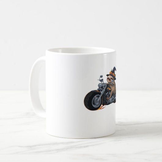 Spooky Sloth Motorrad-Ride Halloween Biker Fun C Kaffeetasse (Vorderseite Links)