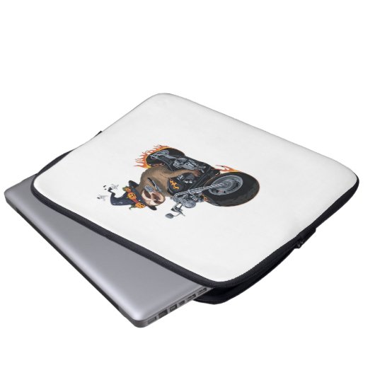 Spooky Sloth Motorrad-Ride Halloween Biker Fun C Laptopschutzhülle (Vorne Knopf)