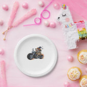 Spooky Sloth Motorrad-Ride Halloween Biker Fun C Pappteller (Party)