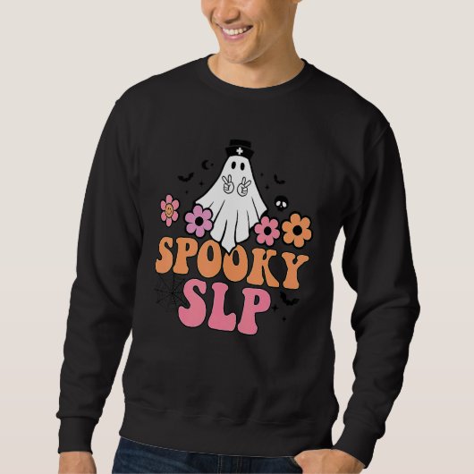 Spooky SLP Speech Language Pathologist Ghost Hallo Sweatshirt (Vorderseite)