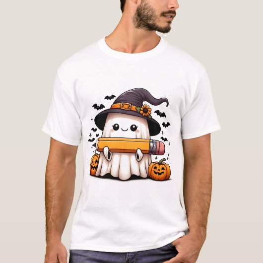 Spooky Smart: Lehrer Ghost-T - Shirt (Vorderseite)