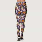 Spooky Smile Pumpkin Tooth Pattern Leggings (Rückseite)