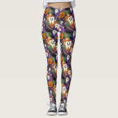 Spooky Smile Pumpkin Tooth Pattern Leggings (Vorderseite)