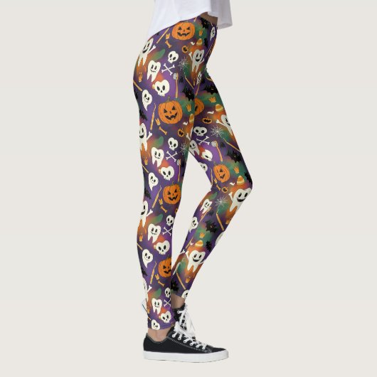 Spooky Smile Pumpkin Tooth Pattern Leggings (Rechts)