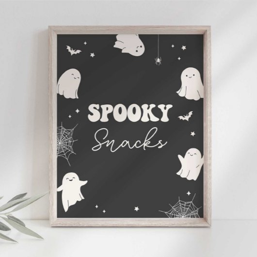 Spooky Snacks Halloween-Party Sign Poster