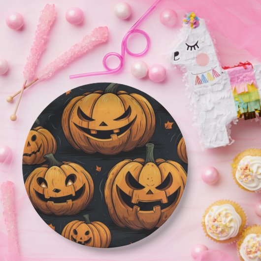 Spooky Snacks Pumpkin Patch Pappteller (Party)