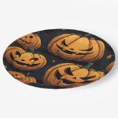 Spooky Snacks Pumpkin Patch Pappteller (Schrägansicht)