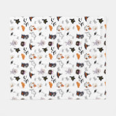 Spooky Snuggle Squad: Halloween Fleece Blanket (Vorderseite (Horizontal))
