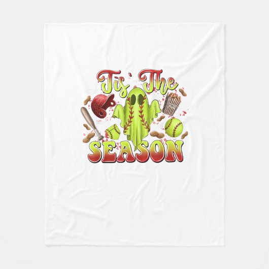 Spooky Softball Costume Funny Halloween Dies ist d Fleecedecke (Vorderseite)