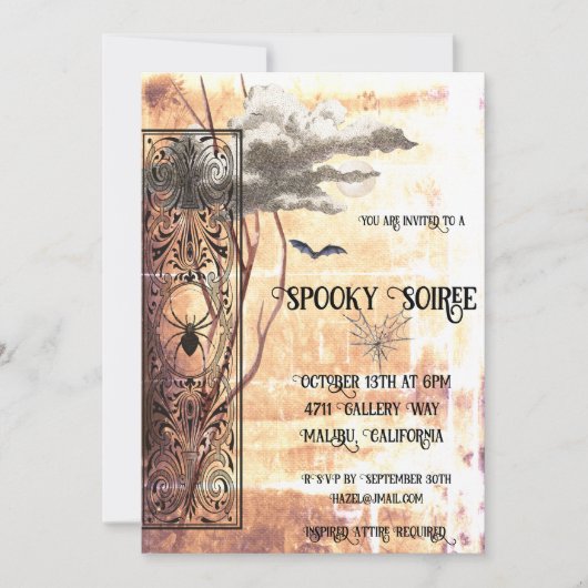 Spooky Soiree Feiertagskarte (Vorderseite)