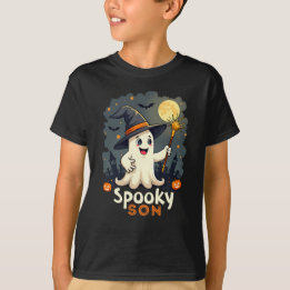 Spooky Son Halloween Ghost mit Hexenhut T-Shirt