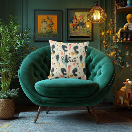 Spooky Specters Halloween Pillow Whimsical Geister Kissen