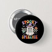Spooky Speechie Speech Therapie Halloween Retro Sl Button (Vorne & Hinten)