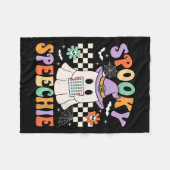Spooky Speechie Speech Therapie Halloween Retro Sl Fleecedecke (Vorderseite (Horizontal))