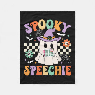 Spooky Speechie Speech Therapie Halloween Retro Sl Fleecedecke