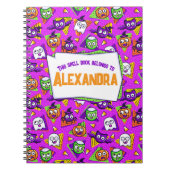 Spooky Spell Book Halloween Personalized Notebook Notizblock (Vorderseite)
