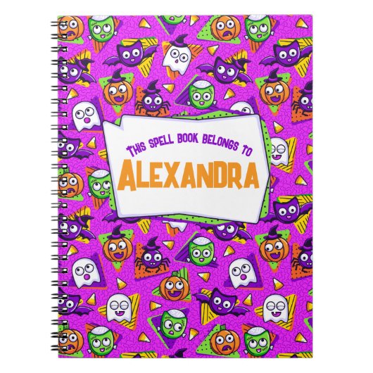 Spooky Spell Book Halloween Personalized Notebook Notizblock (Vorderseite)