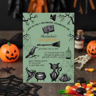 Spooky Spellband Halloween Geburtstagsparty Einladung
