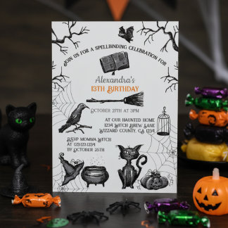 Spooky Spellband Halloween Geburtstagsparty Einladung